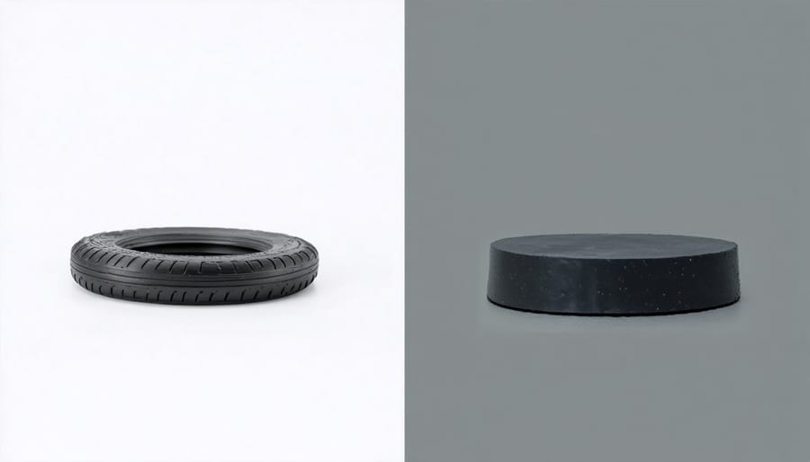 Comparison image of conventional rubber and innovative thermoplastic elastomers, highlighting the advantages of TPEs